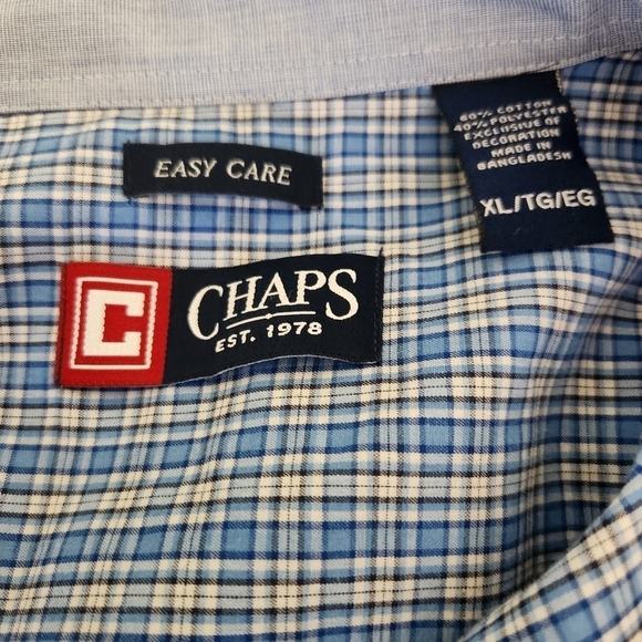 Chaps Plaid Button Down Shirt Mens, sz XL - Picture 5 of 6